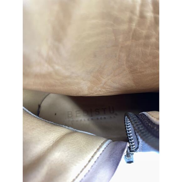 Bed Stu Womens 11 Boots Ankle Wedge Cobbler Series Dark Brown Leather - Picture 10 of 10